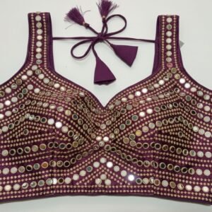 pink mirror work blouse (copy)