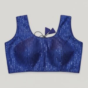 dazzling rani pink mirror work sleeveless blouse (copy)