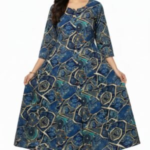 blue and white printed anarkali kurta (copy)