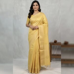 π€ product description: chocolate brown tussar silk saree with embroidery (copy)