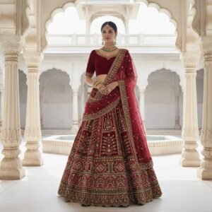 ❤️ bridal deep red/maroon lehenga with palace motifs (copy)