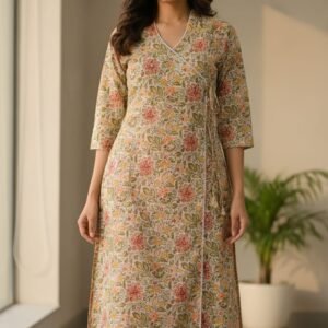 elegant mauve chikankari style kurta (copy)