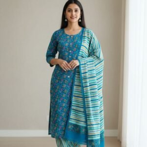 💙 chic ikat print kurta set with dupatta (copy)