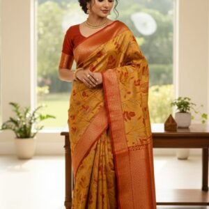 π» sunny yellow and white floral saree (copy)