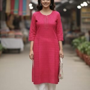teal floral cotton kurti (copy)