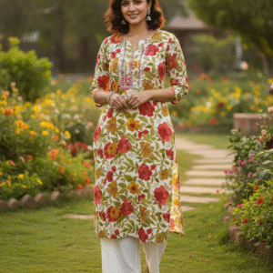 red chikankari kurti (copy)