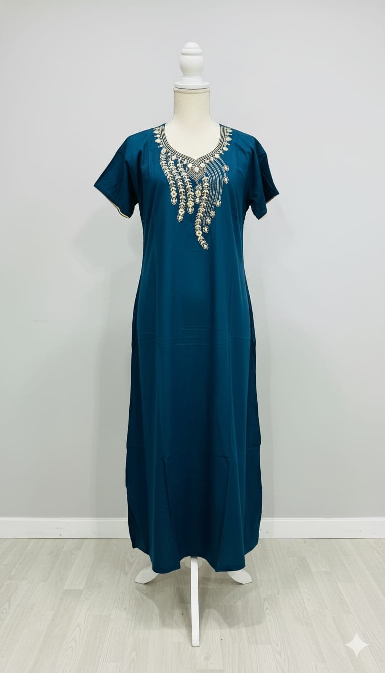 classic cotton nightgown with elegant white embroidery (copy) classic cotton nightgown with elegant white embroidery (copy)