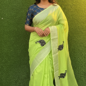 🌟seafoam blue silk cotton saree🌟 (copy)