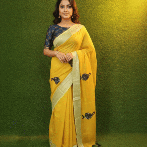 🌟forest green silk cotton saree🌟 (copy)